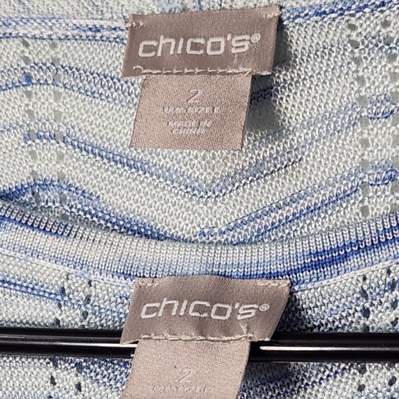 Chico's Long Cardigan with Tank Top blue transition beachy top Chicos size Large - Picture 5 of 8